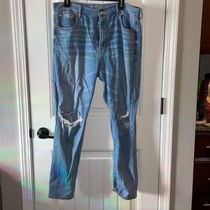American Eagle ripped High-Rise Girlfriend jeans